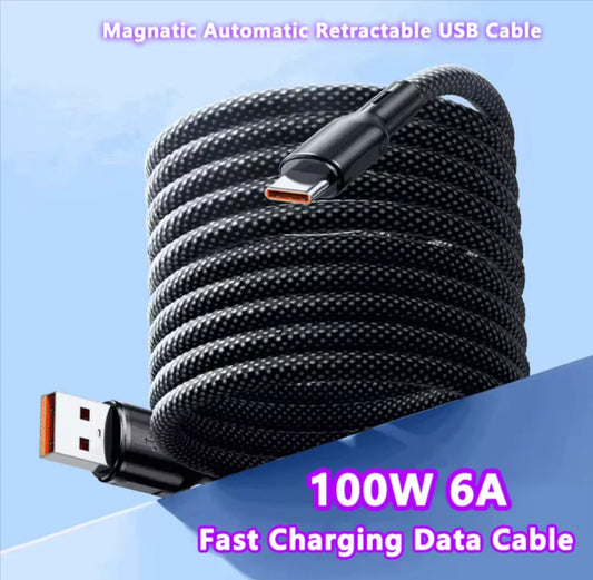 100W 6A  Magnetic Fast Charge USB C Cable