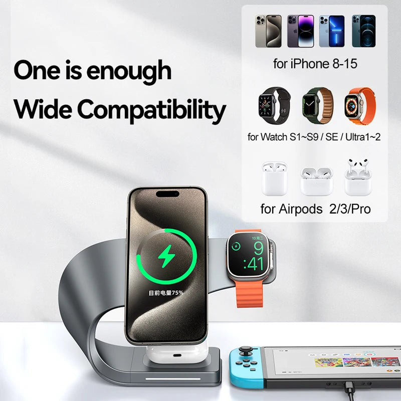 4 in 1 Metal Shell Wireless Charger