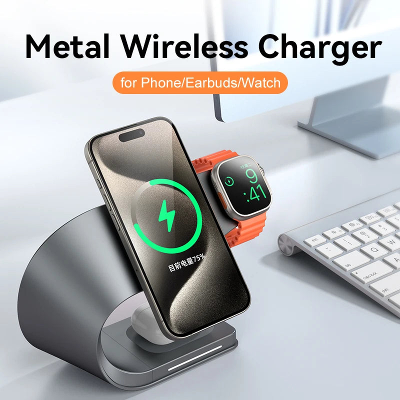 4 in 1 Metal Shell Wireless Charger